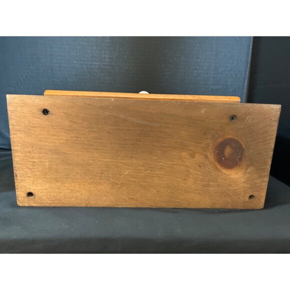 Solid Pine Recipe Box 1” Thick Wood Hinged Lid with Black Iron Hinges - Picture 10 of 11